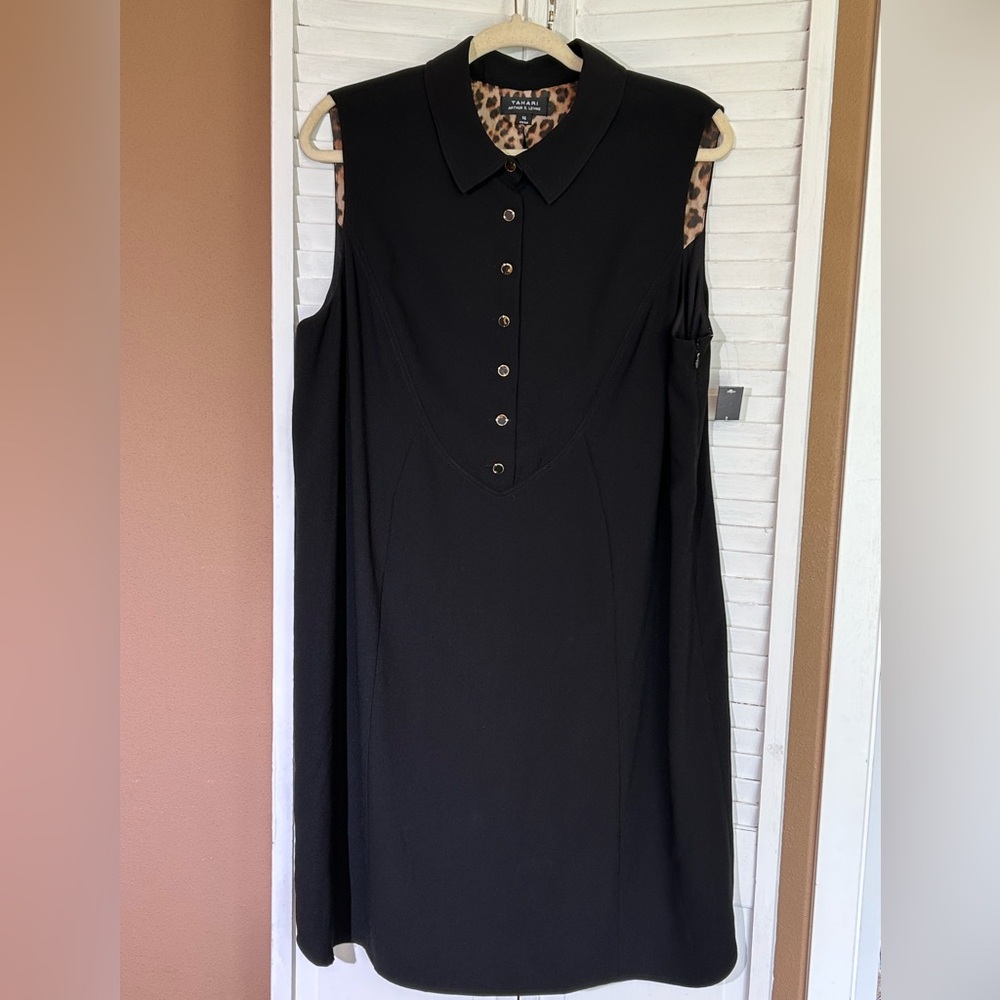 Tahari ASL Arthur S Levine Womens Size 16 Black shirt dress shirtdress NWT